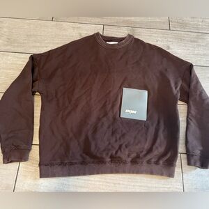 Drole De Monsieur Crew Neck Sweatshirt Brown - Men's Size Medium